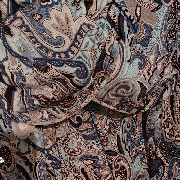 Studio 1940 Blue Paisley Blouse Size Small - Picture 3 of 5